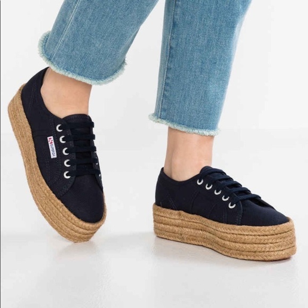 Supera espadrille platform sneakers -dark navy